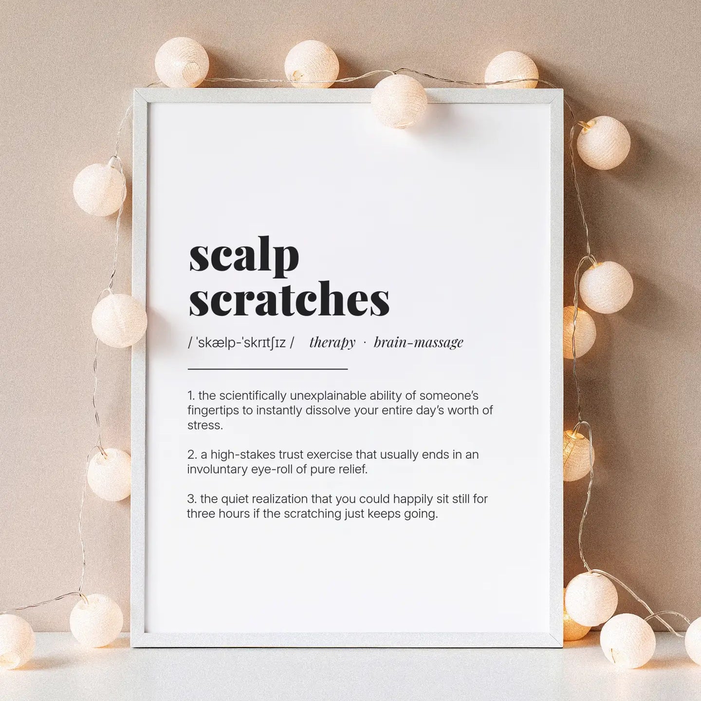 Definition Poster of Scalp<br />Scratches on Gallery White background