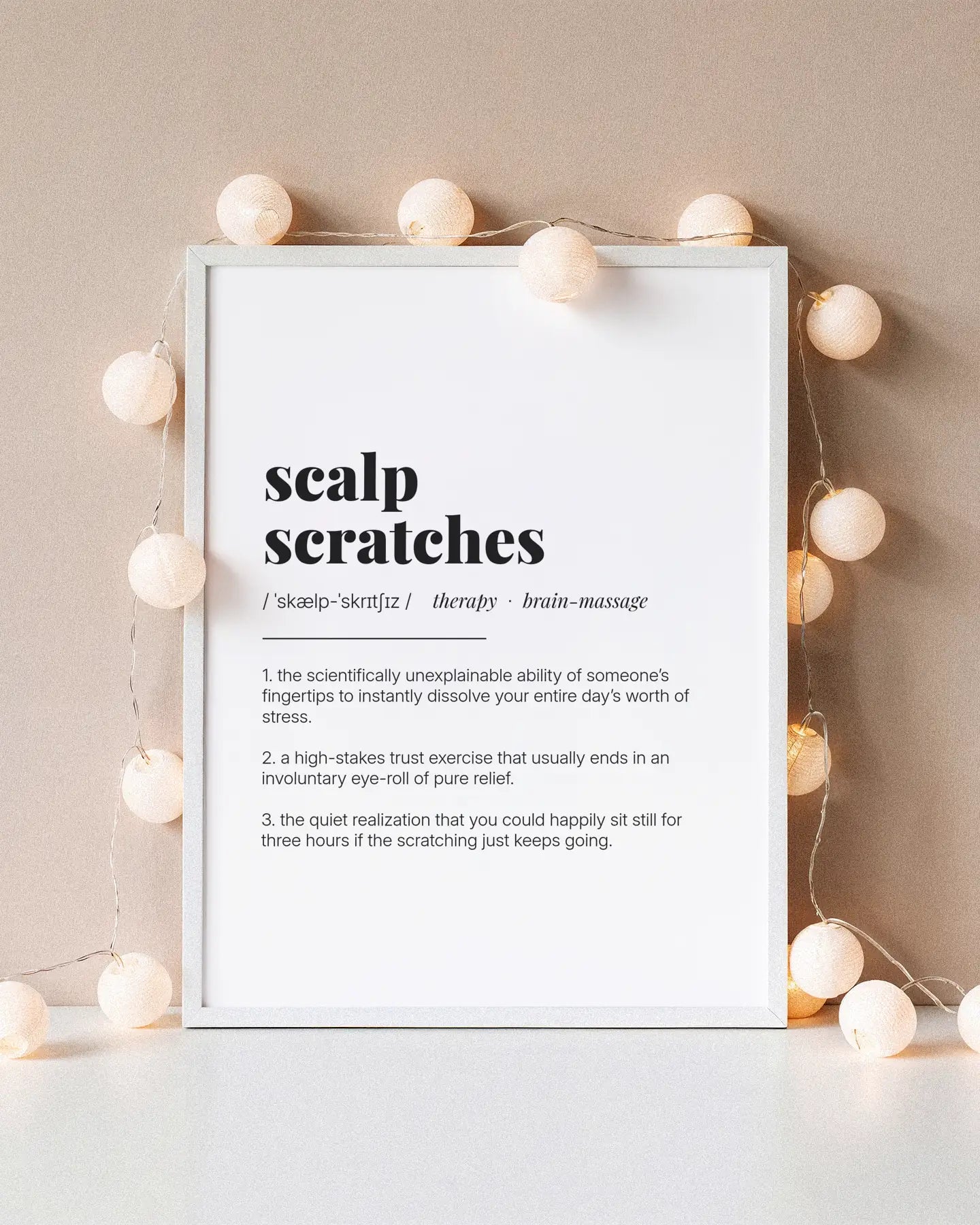 Definition Poster of Scalp<br />Scratches on Gallery White background