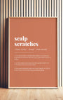 Definition Poster of Scalp<br />Scratches on Terracotta background