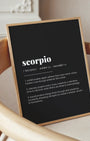 Definition Poster of Scorpio on Midnight Ink background
