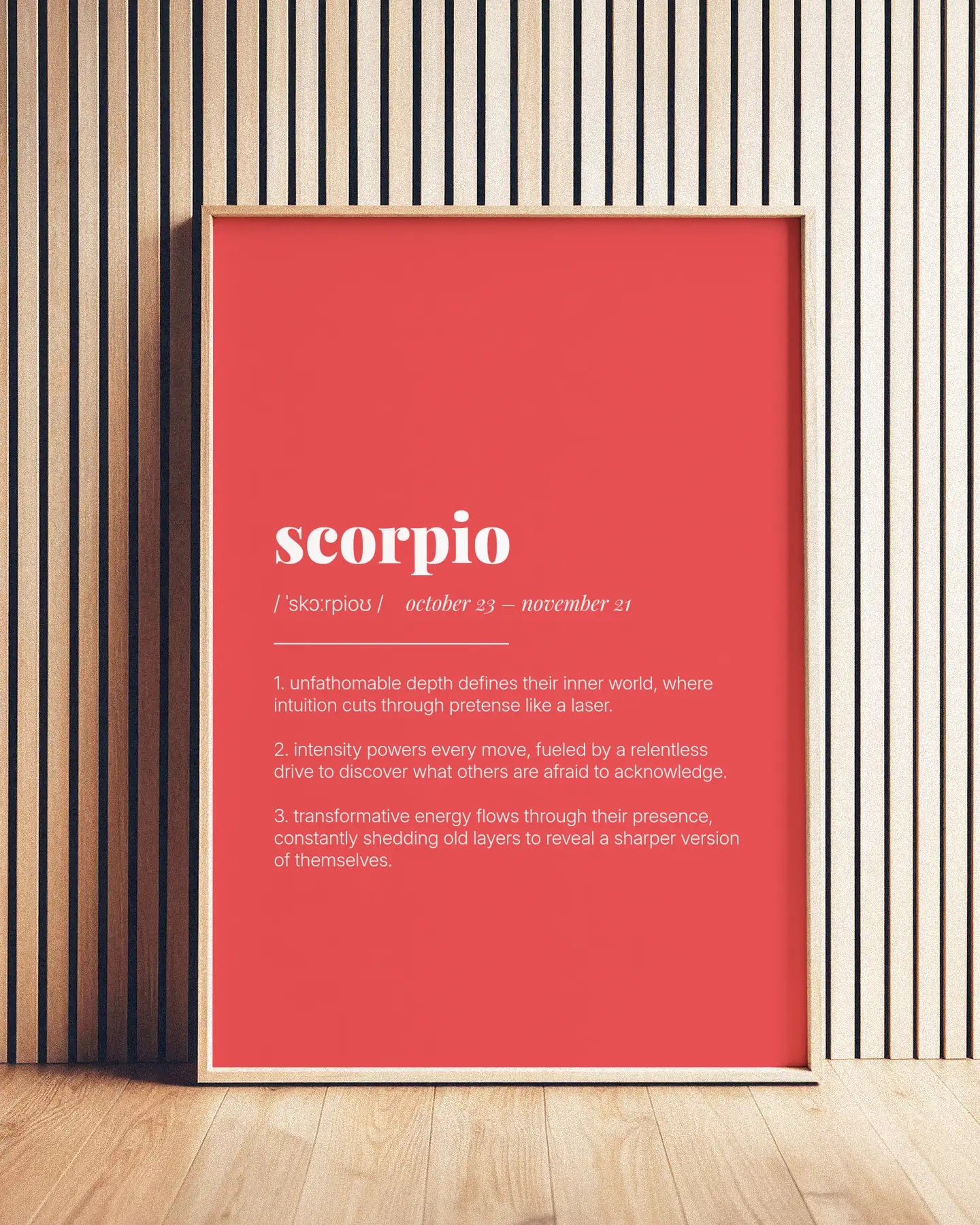 Definition Poster of Scorpio on Strawberry background
