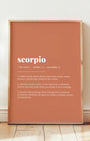 Definition Poster of Scorpio on Terracotta background