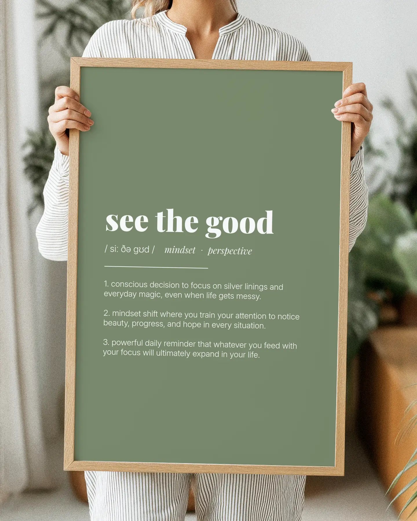 Definition Poster of See The Good on Sage Green background