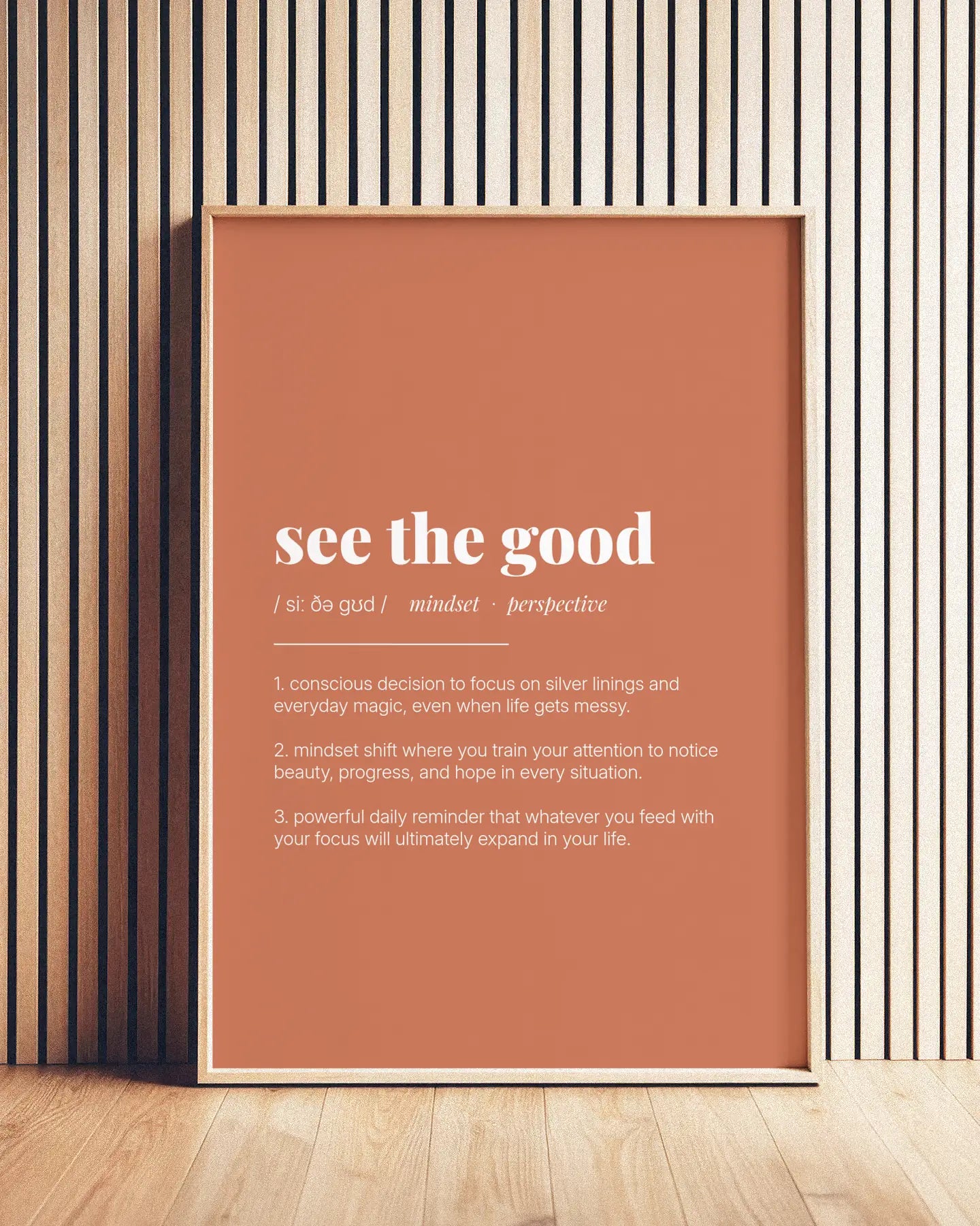Definition Poster of See The Good on Terracotta background