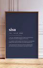 Definition Poster of Sisu on Deep Navy background
