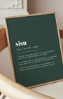 Definition Poster of Sisu on Emerald background