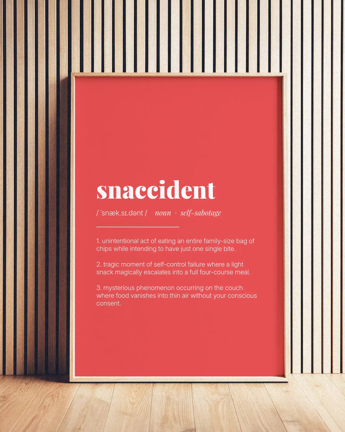 Definition Poster of Snaccident on Strawberry background