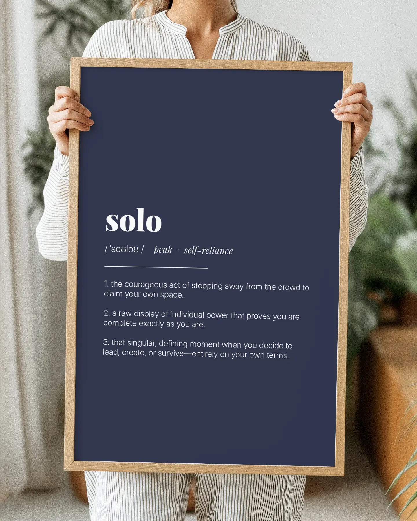 Definition Poster of Solo on Deep Navy background