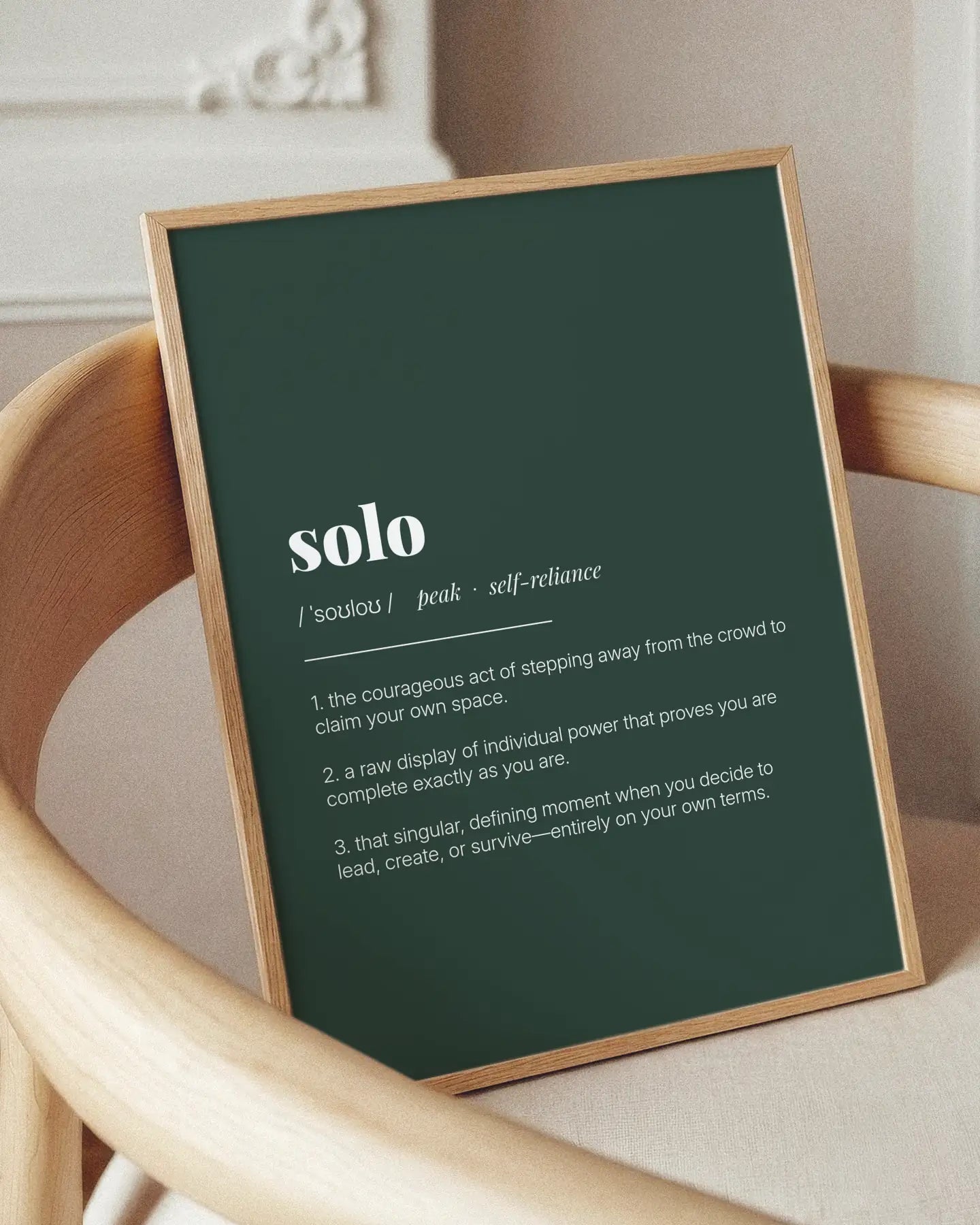 Definition Poster of Solo on Emerald background