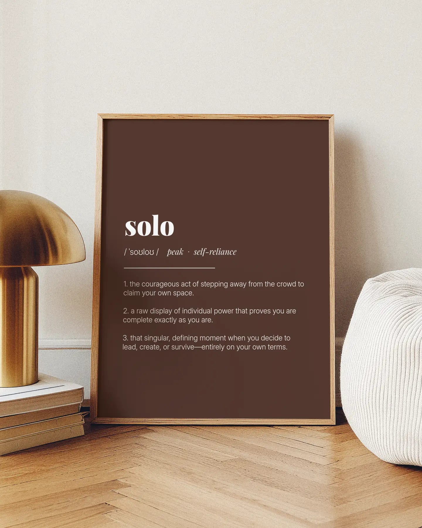 Definition Poster of Solo on Espresso background
