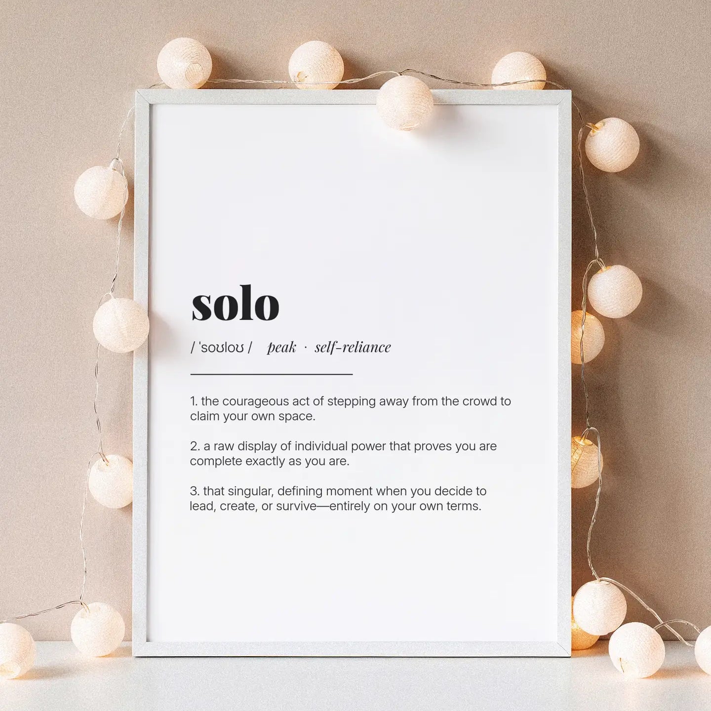 Definition Poster of Solo on Gallery White background