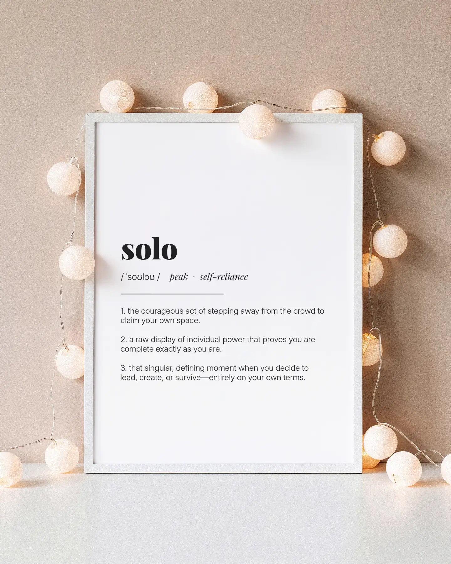 Definition Poster of Solo on Gallery White background