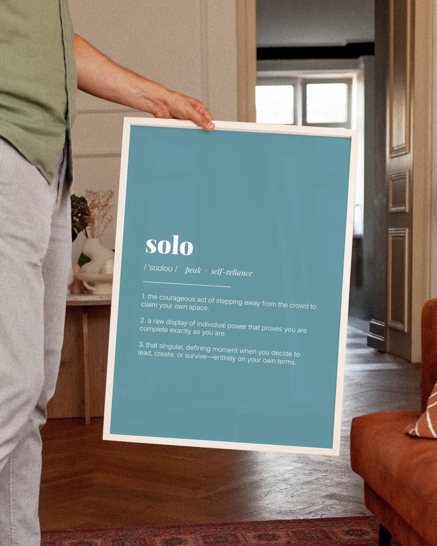 Definition Poster of Solo on Sea Glass background