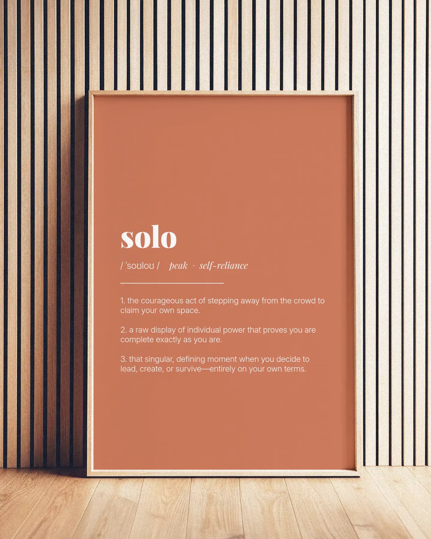 Definition Poster of Solo on Terracotta background