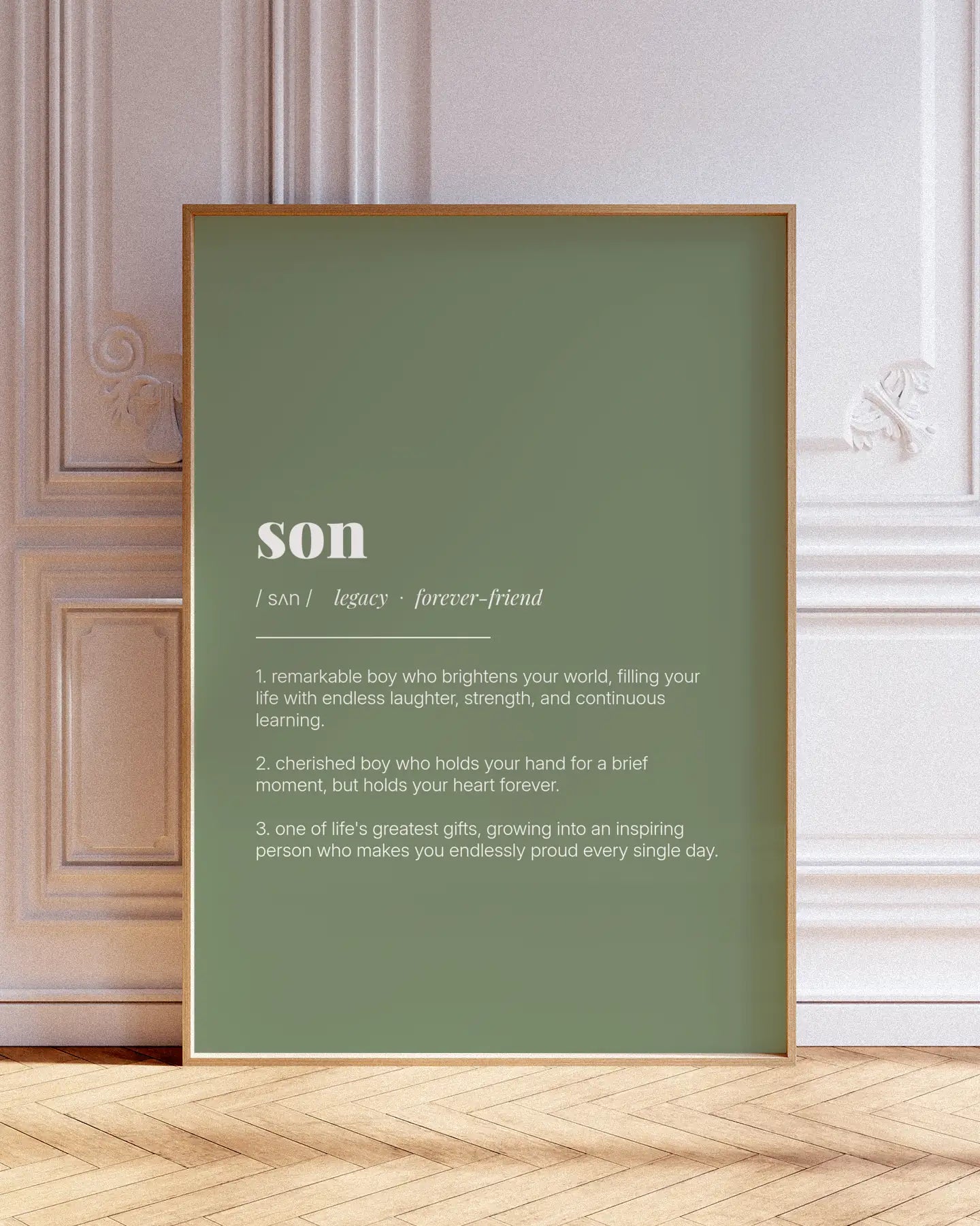Definition Poster of Son on Sage Green background
