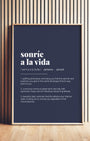 Definition Poster of Sonríe<br />A La Vida on Deep Navy background
