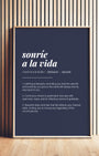 Definition Poster of Sonríe<br />A La Vida on Deep Navy background