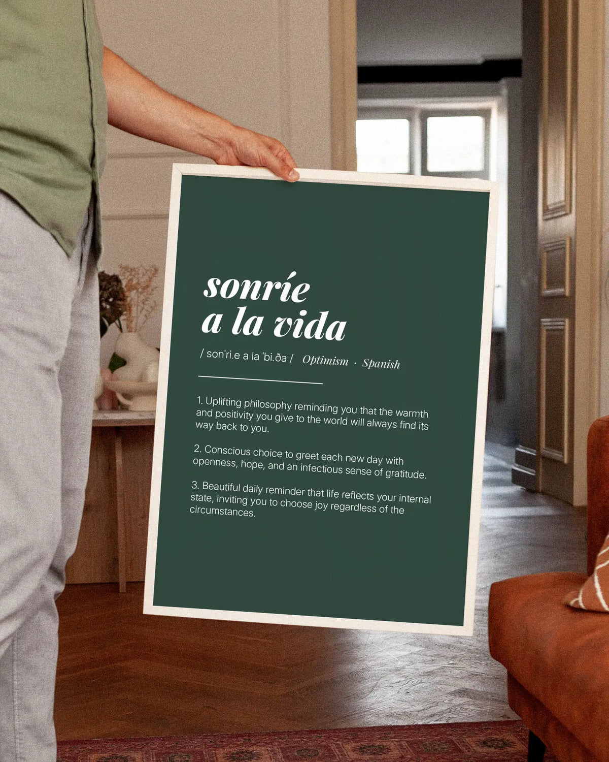 Definition Poster of Sonríe<br />A La Vida on Emerald background