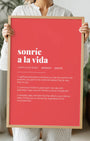 Definition Poster of Sonríe<br />A La Vida on Strawberry background