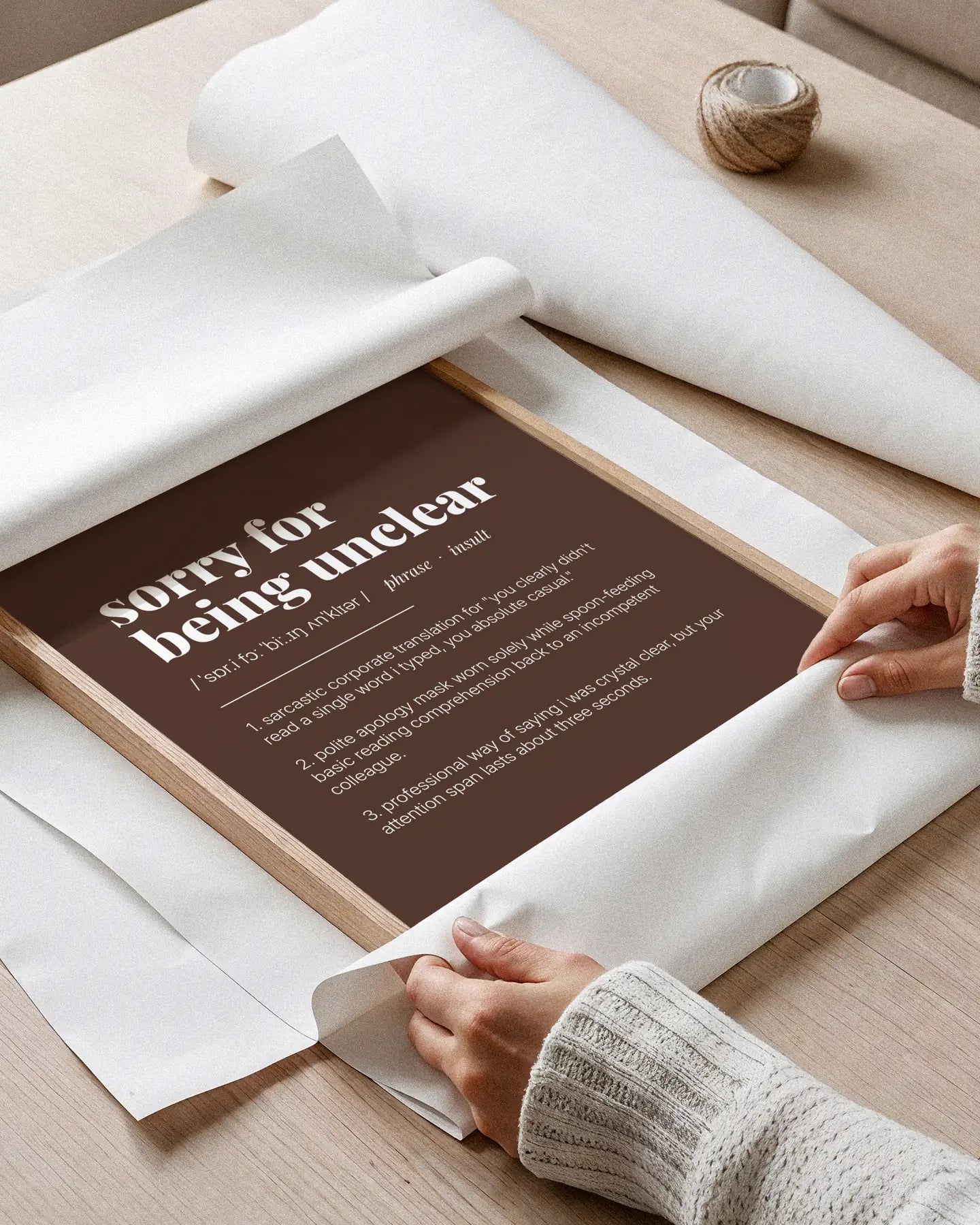 Definition Poster of Sorry For<br />Being Unclear on Espresso background