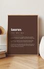 Definition Poster of Taurus on Espresso background