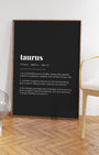 Definition Poster of Taurus on Midnight Ink background