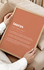 Definition Poster of Taurus on Terracotta background
