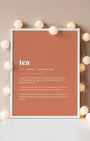 Definition Poster of Tea on Terracotta background