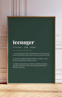 Definition Poster of Teenager on Emerald background