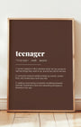 Definition Poster of Teenager on Espresso background