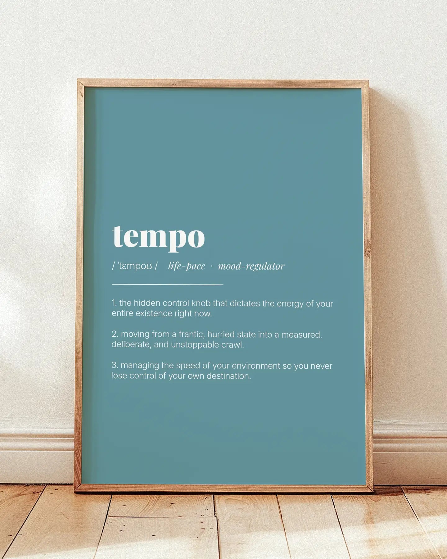 Definition Poster of Tempo on Sea Glass background