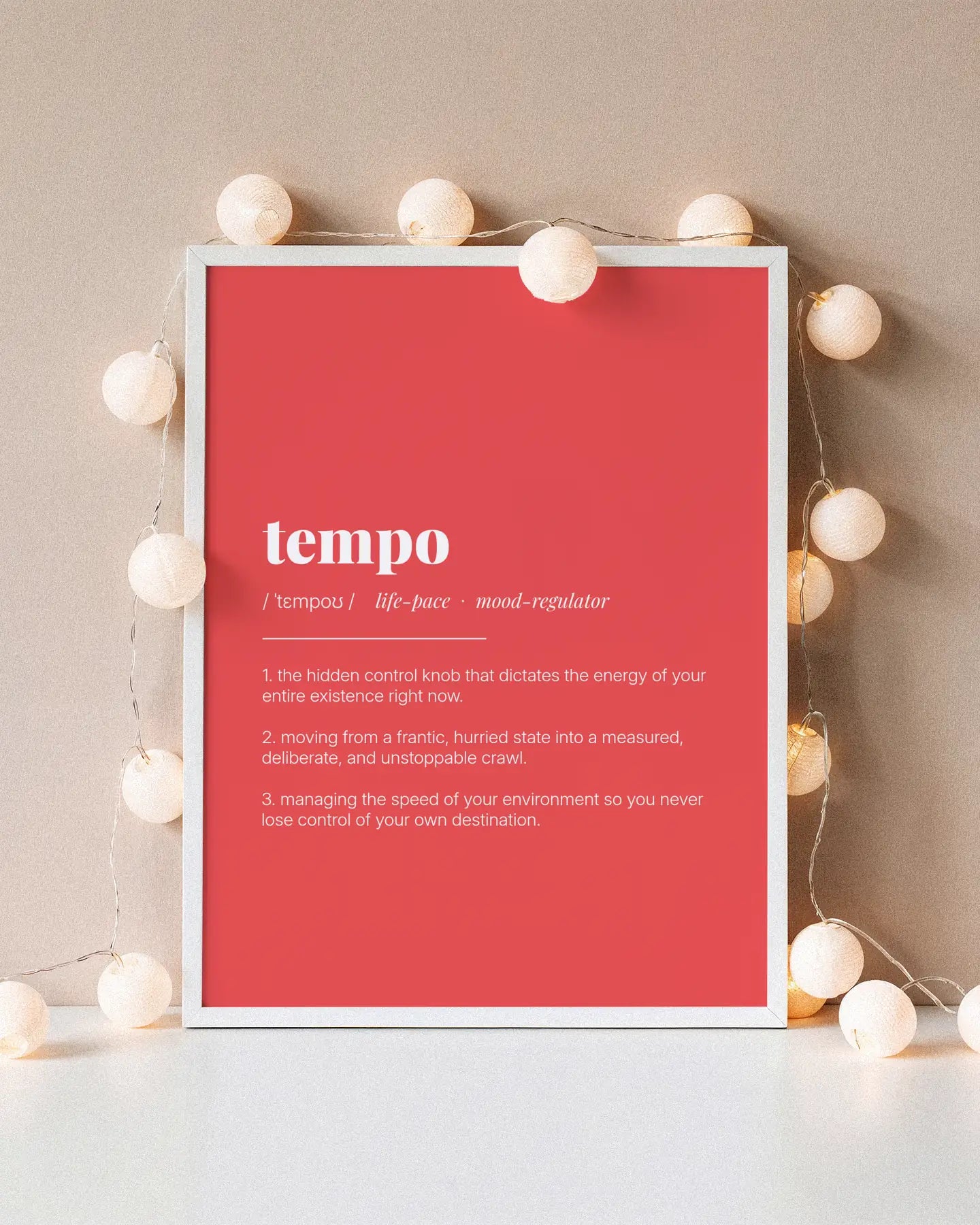 Definition Poster of Tempo on Strawberry background