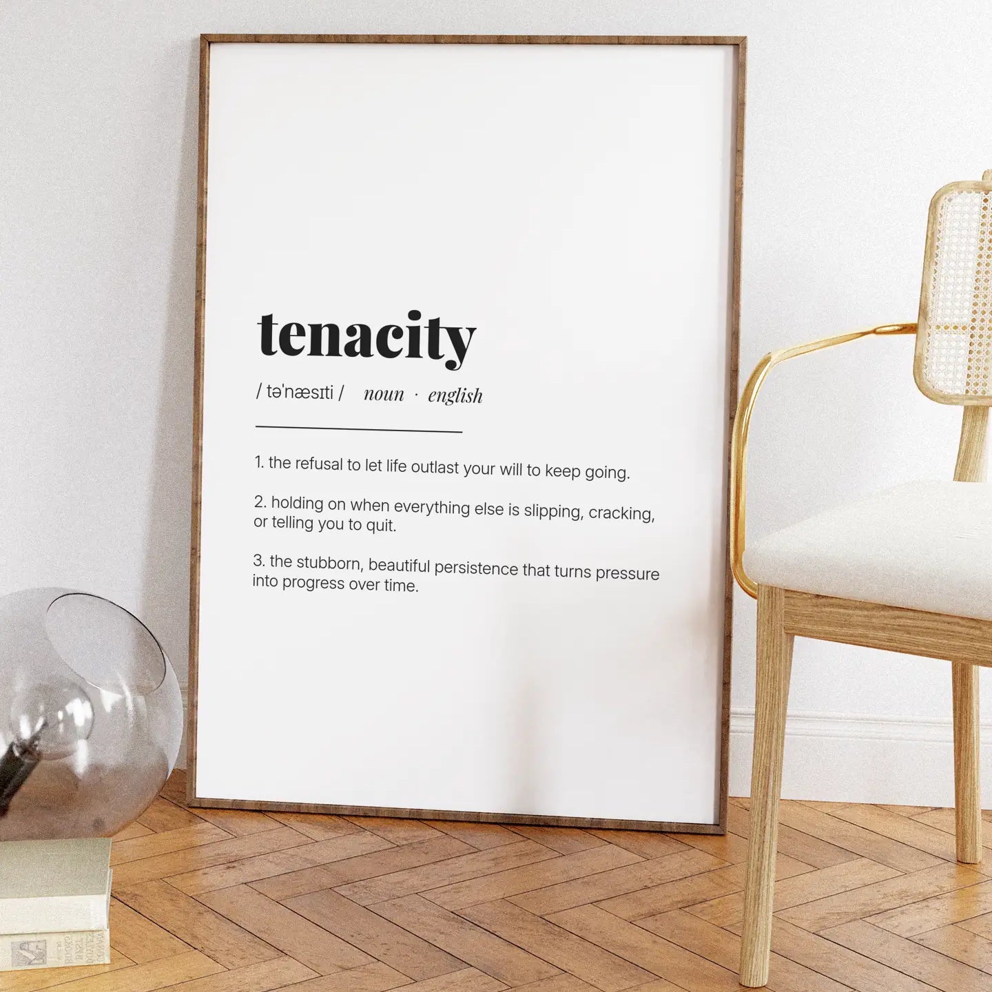 Definition Poster of Tenacity on Gallery White background