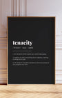 Definition Poster of Tenacity on Midnight Ink background