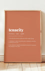 Definition Poster of Tenacity on Terracotta background