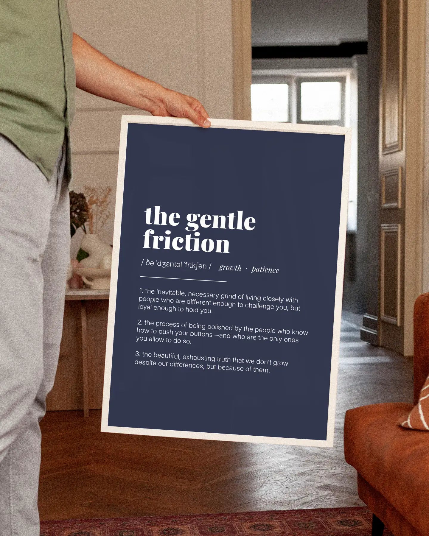 Definition Poster of The Gentle<br />Friction on Deep Navy background