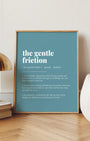 Definition Poster of The Gentle<br />Friction on Sea Glass background