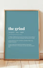 Definition Poster of The Grind on Sea Glass background