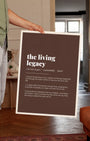 Definition Poster of The Living<br />Legacy on Espresso background