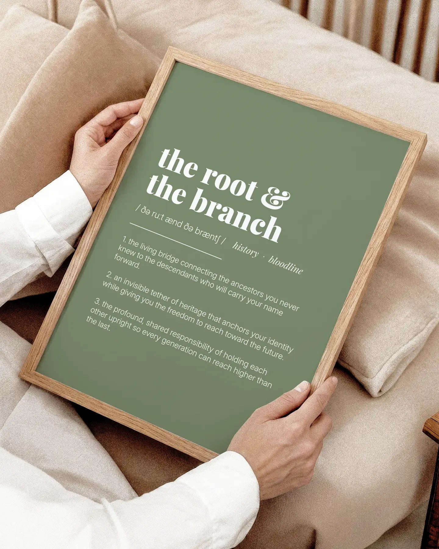 Definition Poster of The Root &<br />The Branch on Sage Green background
