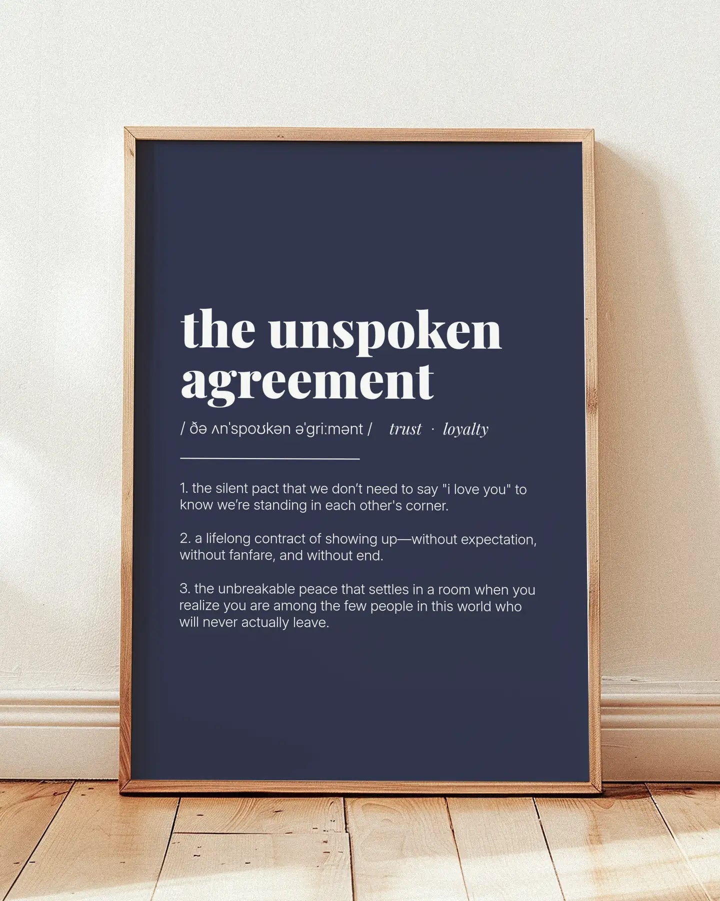 Definition Poster of The Unspoken<br />Agreement on Deep Navy background