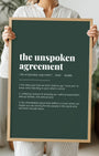 Definition Poster of The Unspoken<br />Agreement on Emerald background