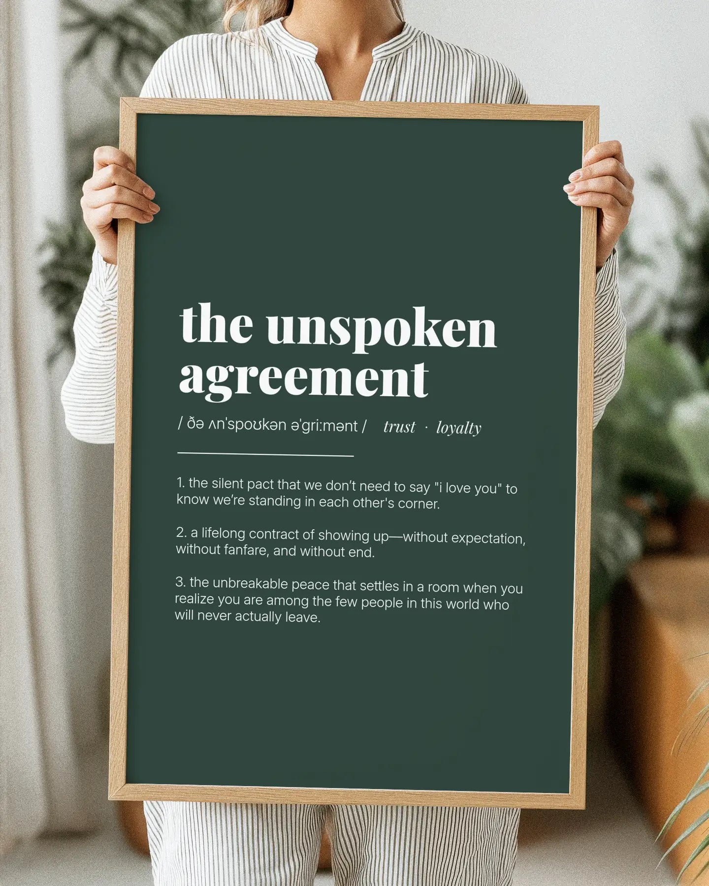 Definition Poster of The Unspoken<br />Agreement on Emerald background