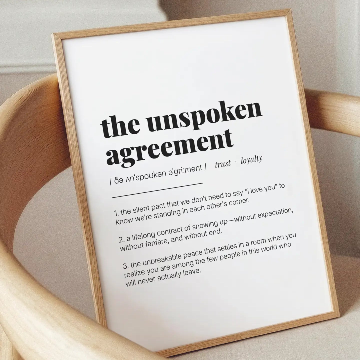 Definition Poster of The Unspoken<br />Agreement on Gallery White background