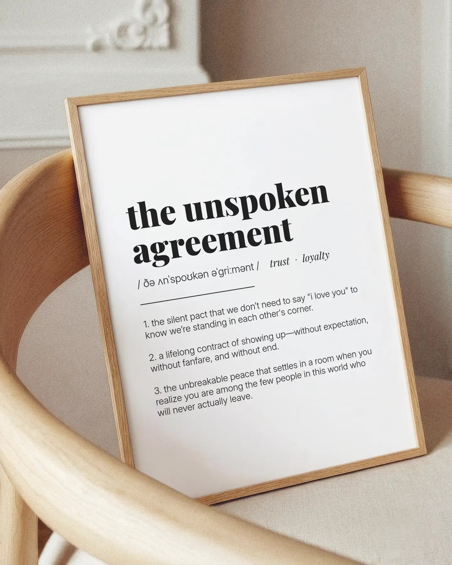 Definition Poster of The Unspoken<br />Agreement on Gallery White background