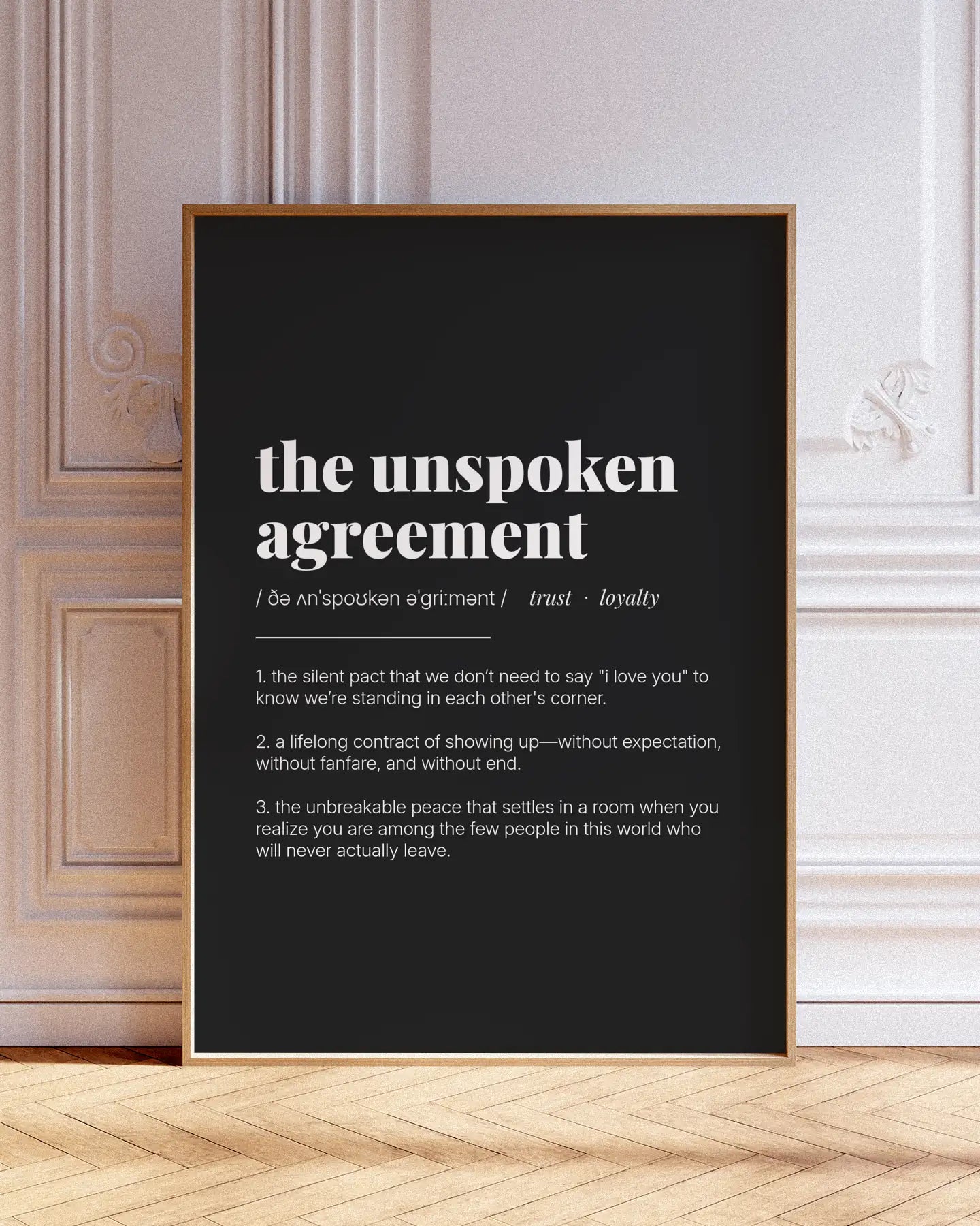 Definition Poster of The Unspoken<br />Agreement on Midnight Ink background