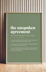 Definition Poster of The Unspoken<br />Agreement on Sage Green background