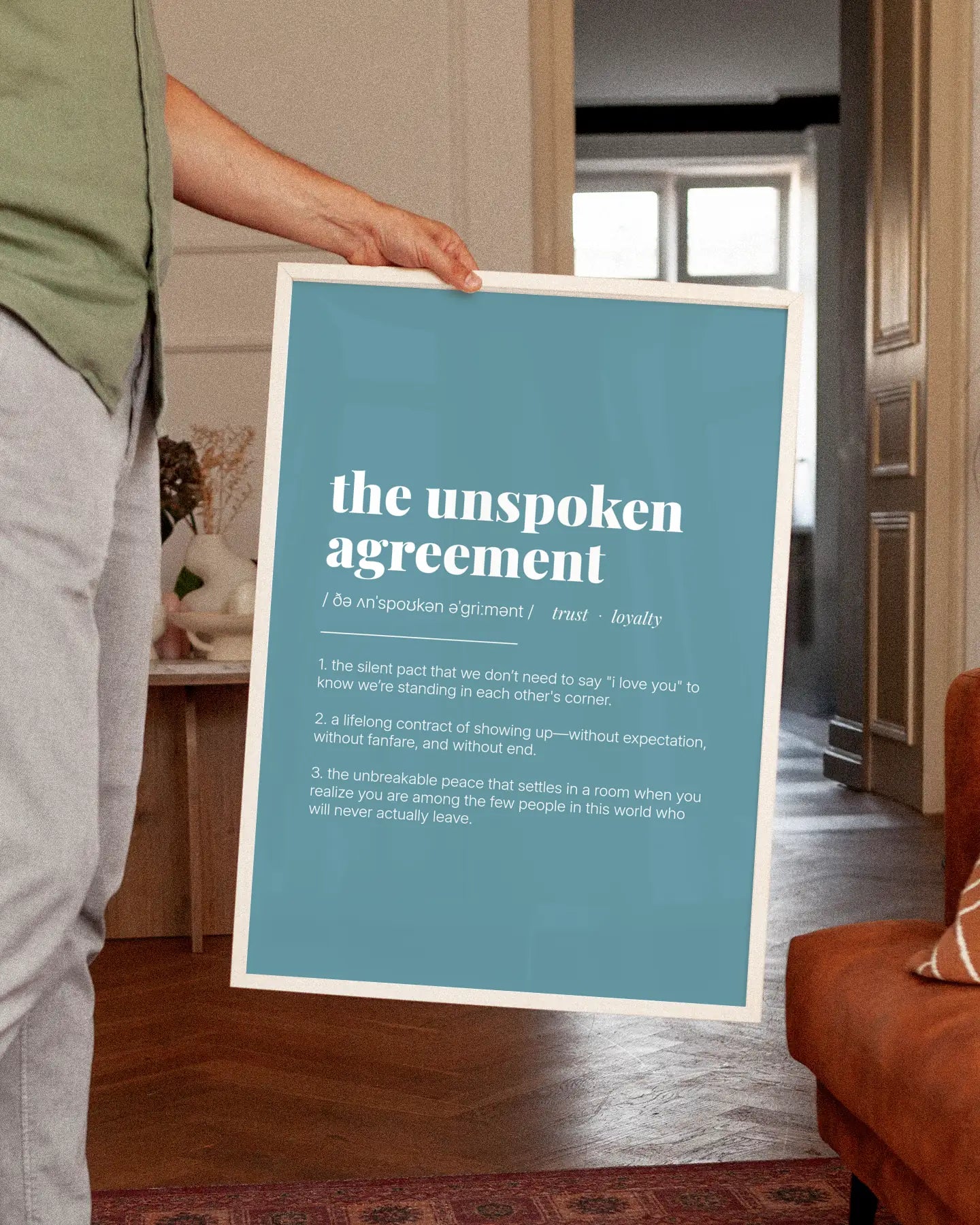 Definition Poster of The Unspoken<br />Agreement on Sea Glass background