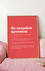 Definition Poster of The Unspoken<br />Agreement on Strawberry background