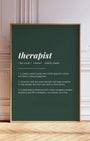 Definition Poster of Therapist on Emerald background